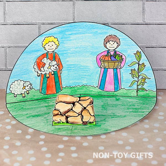 Cain and Abel 3D Craft - Coloring Diorama