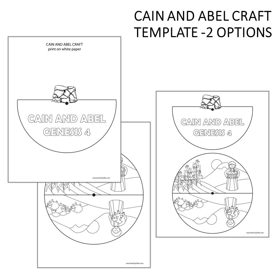 Cain and Abel spinner craft printable for kids