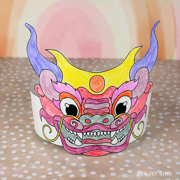 Chinese New Year Dragon Paper Hat for Kids