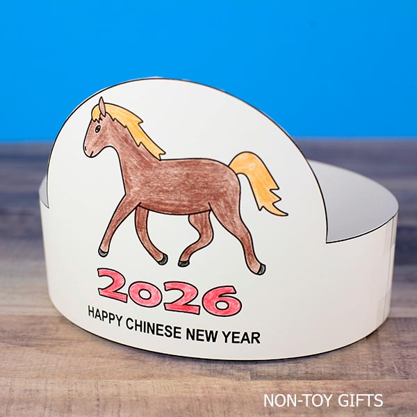  Chinese New Year horse paper hat printable for preschoolers