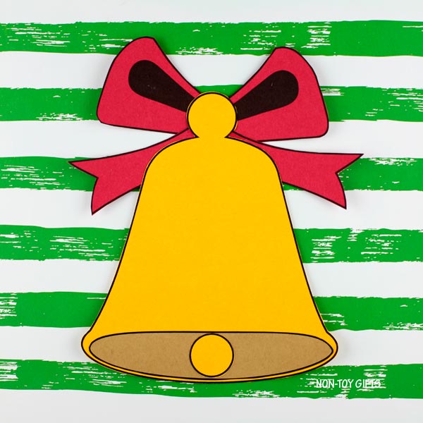 Easy holiday bell craft template for preschool and kindergarten