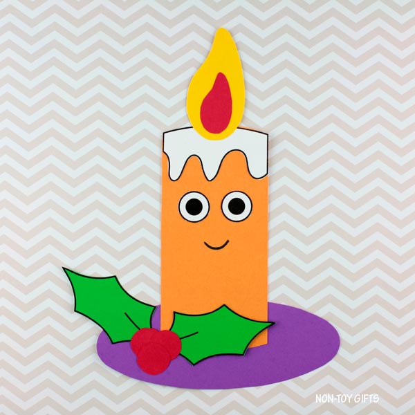 Easy holiday candle craft activity for preschool and kindergarten