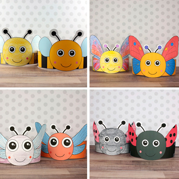 4-Insect Headband Bundle: Bee, Butterfly, Ladybug and Dragonfly