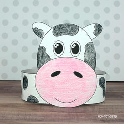 Cow Paper Hat - Farm Animal Headband - Coloring Crown Activity – Non ...