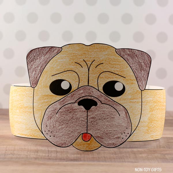 Dog Paper Hat - Farm Animal Headband - Coloring Craft Activity