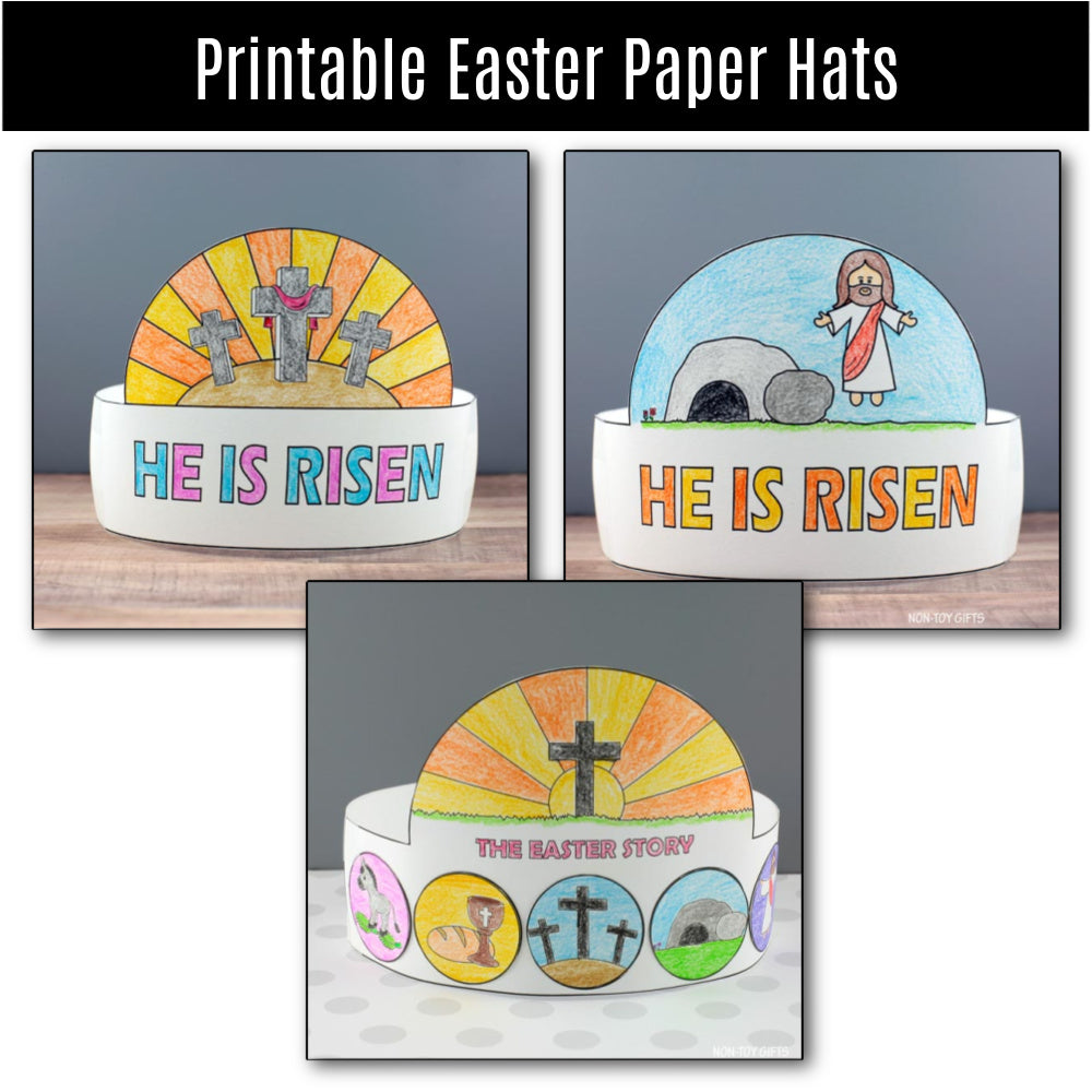 Easter Bible paper hat craft printables kids