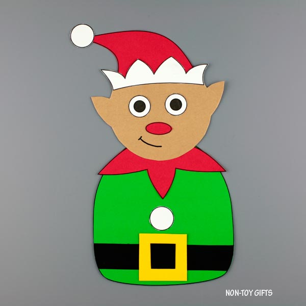 Elf Craft for Kids — printable Christmas art project that builds fine motor skills and creativity. Ideal for classroom parties, bulletin boards, or December activities.