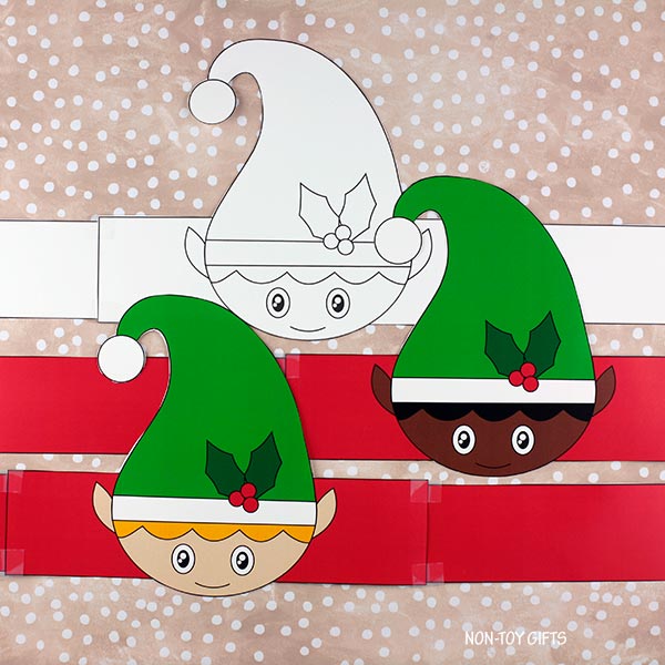 Elf Paper Hat Craft Printable | Christmas Craft for Kids – Non-Toy Gifts