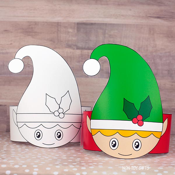 Elf Paper Hat Craft Printable | Christmas Craft for Kids – Non-Toy Gifts
