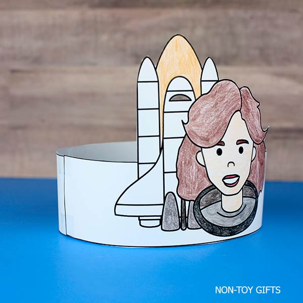 Printable Ellen Ochoa headband with shuttle illustration for classroom activities