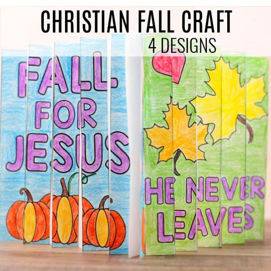 Fall for Jesus agamograph printable featuring pumpkins, leaves, and Christian messages. Interactive Bible lesson activity that combines faith learning with fine motor skill practice for kids