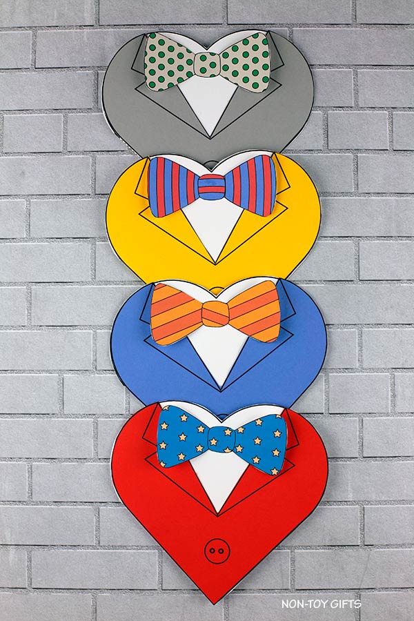 Father's Day Card - Bow Tie Heart Card for Dad and Grandpa