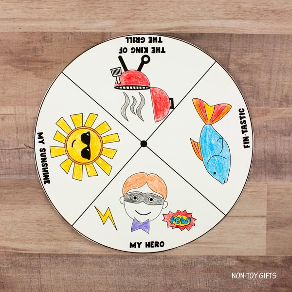 Father's Day Coloring Spinner Wheel Craft – Non-Toy Gifts