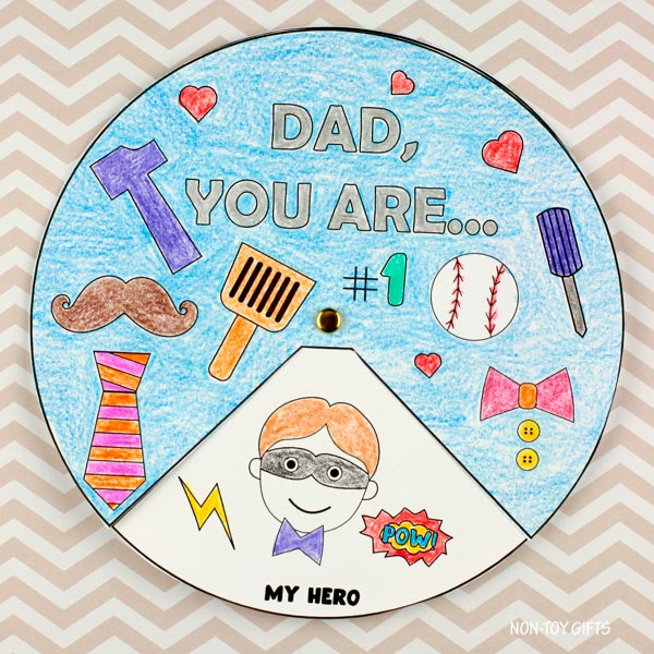 Father's Day Coloring Spinner Wheel Craft