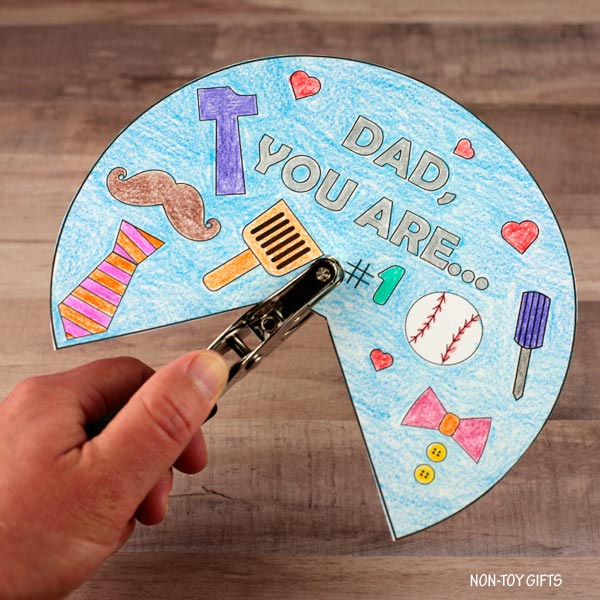 Father's Day Coloring Spinner Wheel Craft