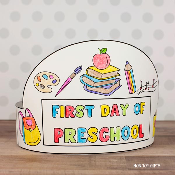 First Day Of Preschool Paper Hat