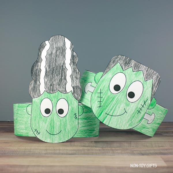 Frankenstein Paper Hat - Halloween Coloring Crown