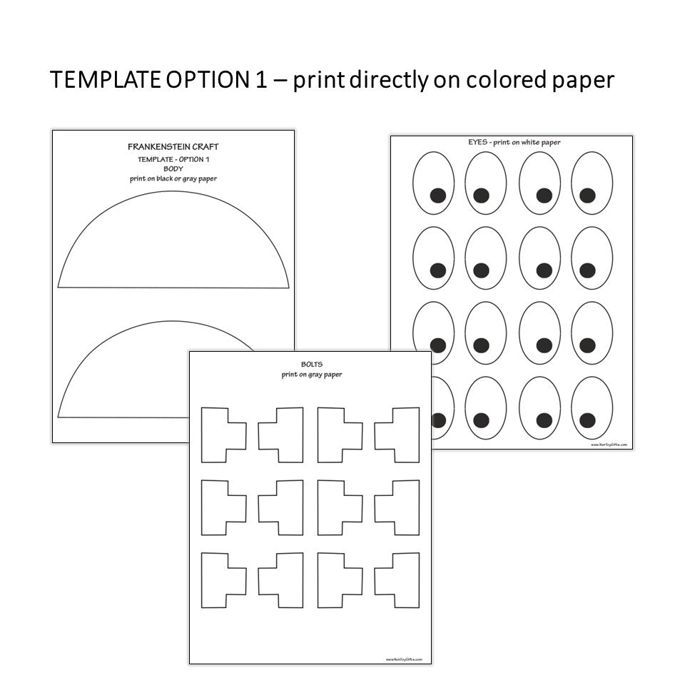 Cute Frankenstein Halloween cut and paste activity for preschoolers and early elementary students