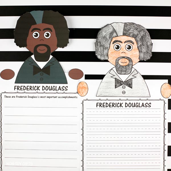 Frederick Douglass color and write craft printable for kids