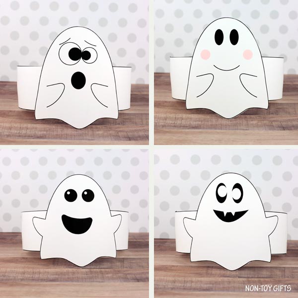 Halloween Ghost Paper Hats