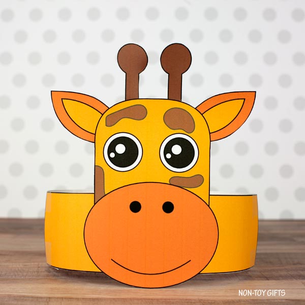 Giraffe Paper Hat- Zoo Animal Coloring Crown - Jungle Animal Headband