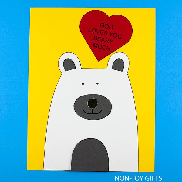 God loves you beary much craft printable for kids