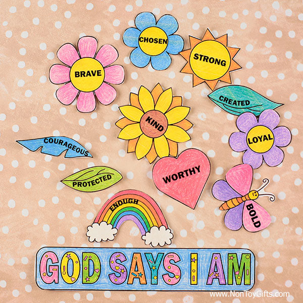 God says I am am elements for wreath craft 
