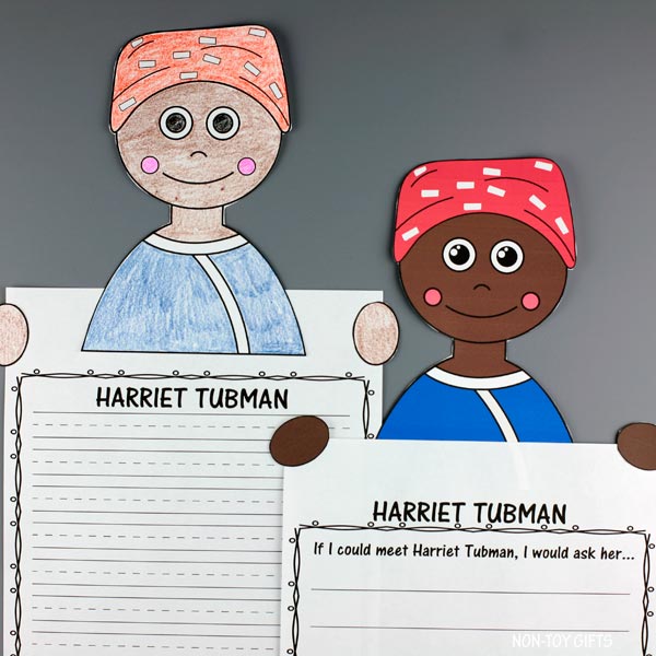 Harriet Tubman color and write craft for kids