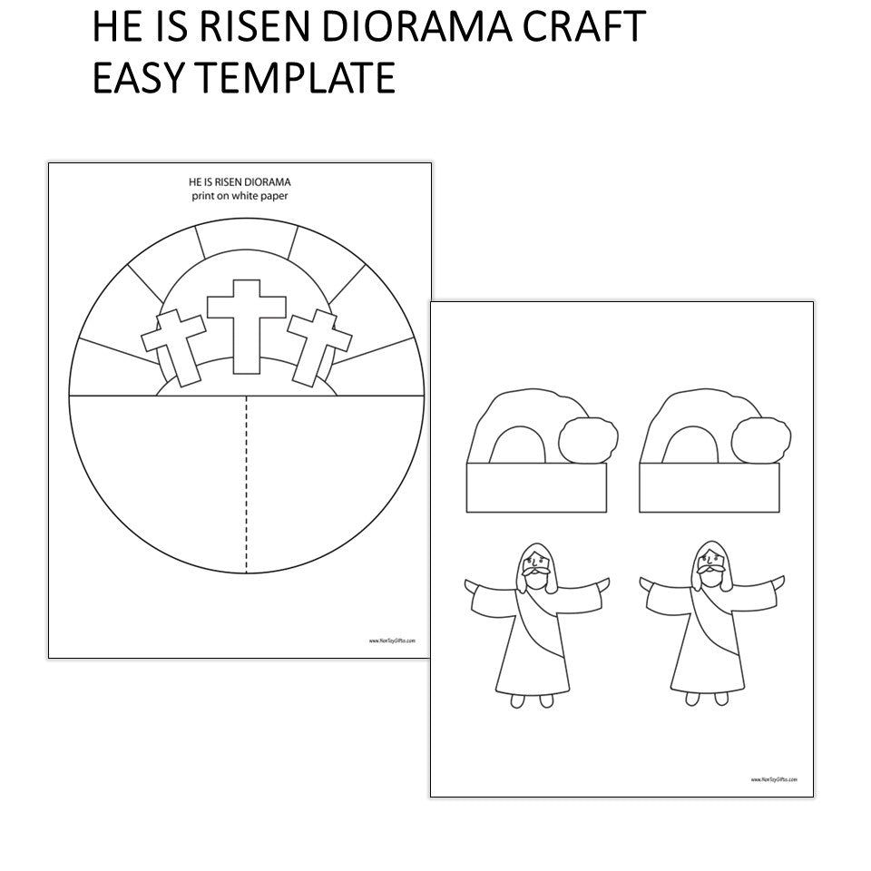 Resurrection of Jesus Easter craft project for Christian classroom and home use