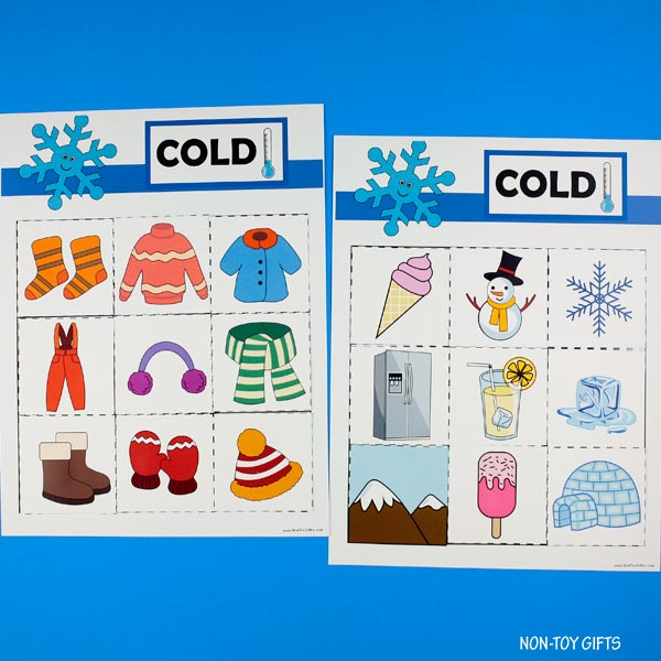 Hot and Cold Sorting Activity