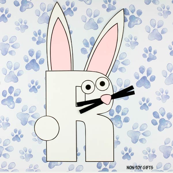 Letter R Craft - R is for Rabbit- Uppercase Letter R – Non-Toy Gifts