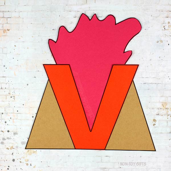 Letter V Craft - V is for Volcano- Uppercase Letter V