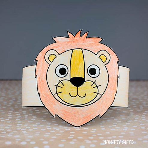 Lion Paper Hat - Zoo Animal Craft - Jungle Animal Coloring Activity ...