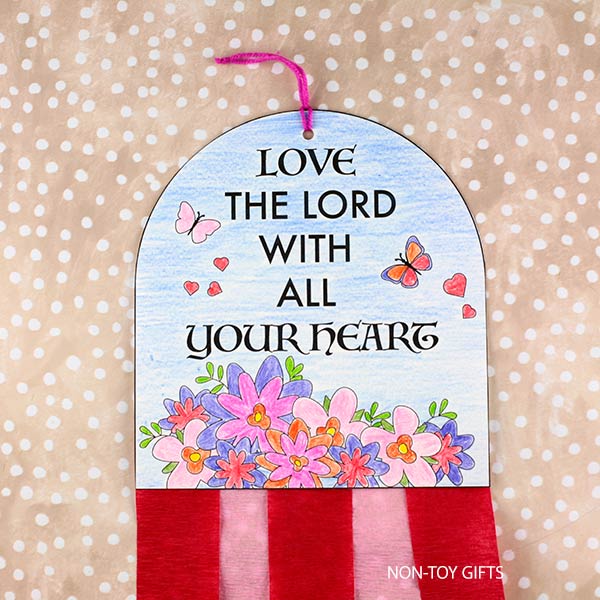 Love the lord with all your heart craft printable for church