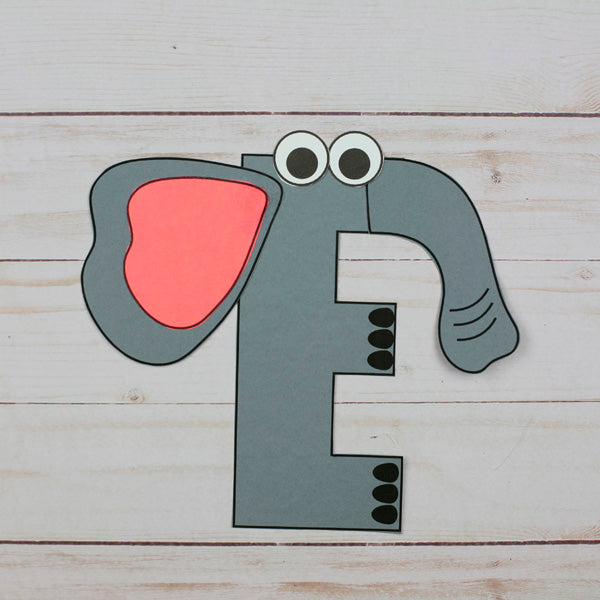 Letter E Craft - E is for Elephant- Uppercase Letter E