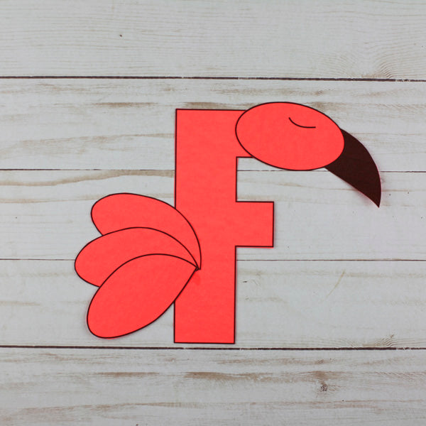 Letter F Craft - F is for Flamingo- Uppercase Letter F