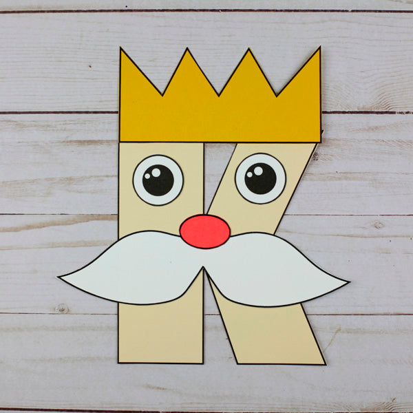 Letter K Craft - K is for King- Uppercase Letter K