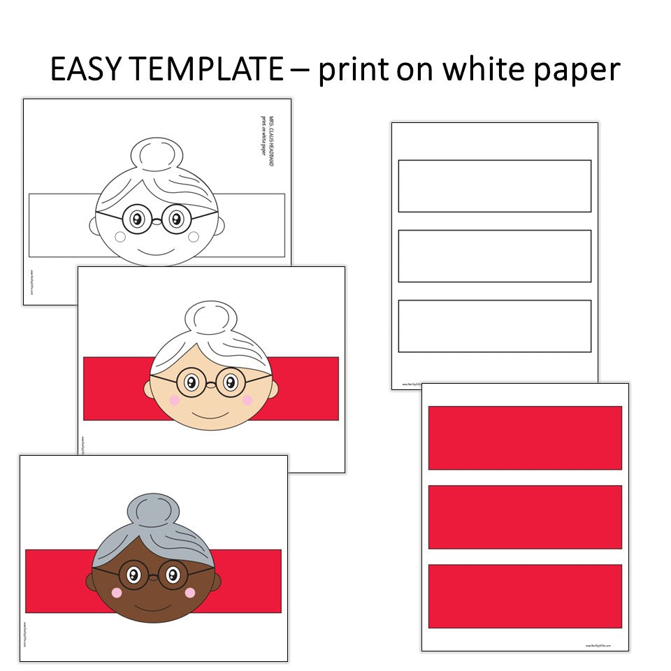 Multicultural Mrs. Claus printable headband for Sunday School Christmas activity