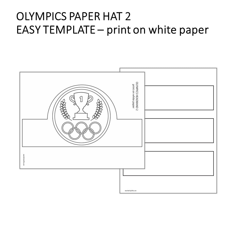 kids sports themed craft printable trophy hat classroom Olympics activity easy coloring