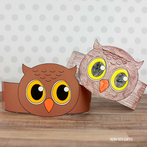 Owl Paper Hat - Fall Coloring Crown - Autumn Headband