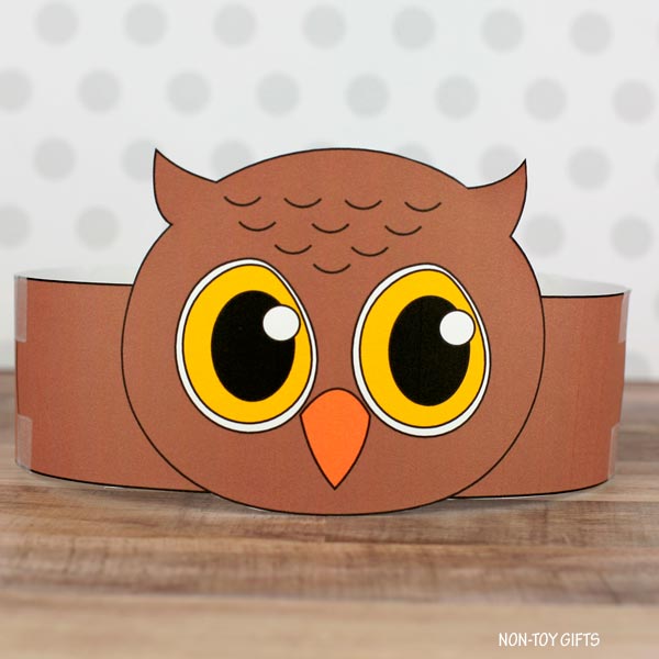Owl Paper Hat - Fall Coloring Crown - Autumn Headband