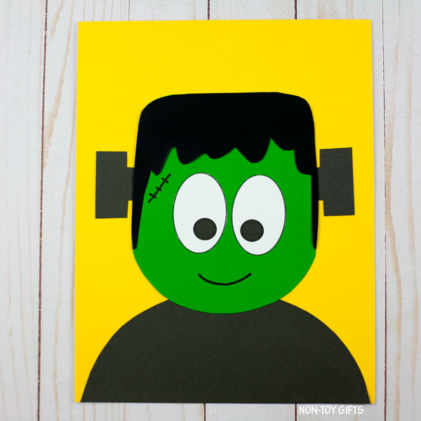 DIY Frankenstein craft printable for kids, perfect for homeschool, daycare, and October classroom projects