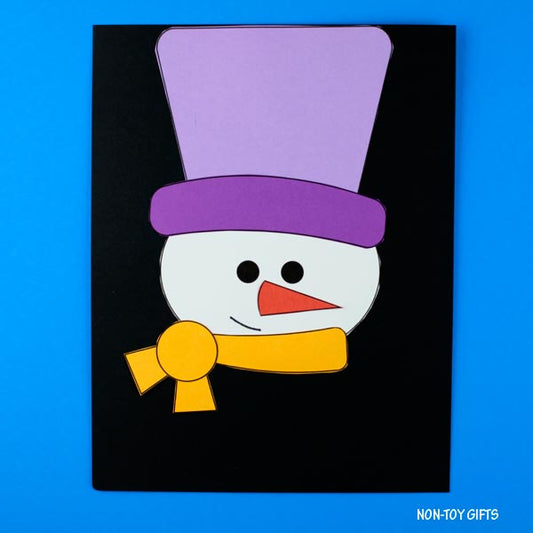 Paper snowman craft printable for kids to make in January