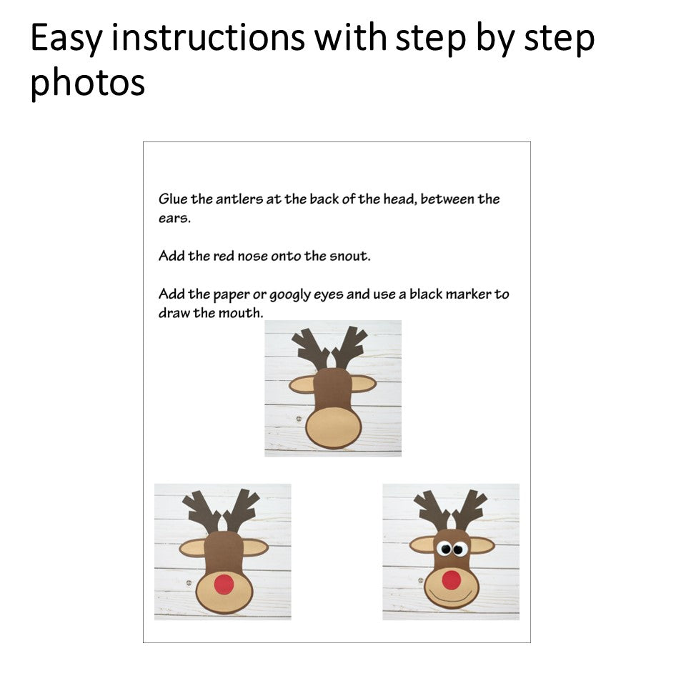 Reindeer craft PDF for children Christmas classroom craft activity
