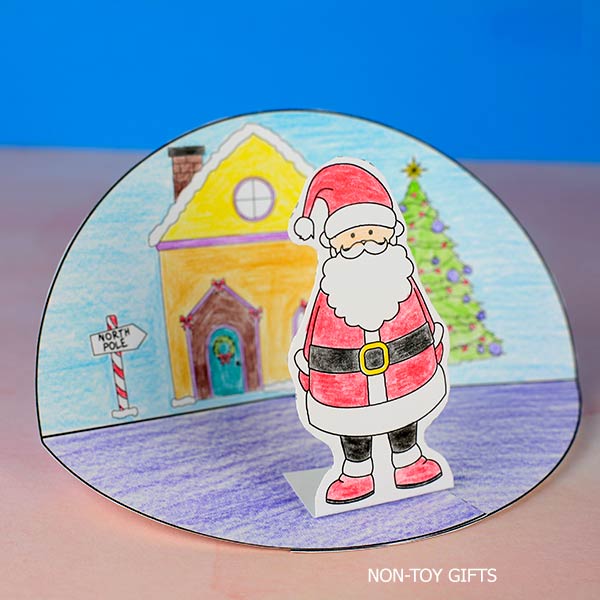 Easy Santa 3D craft printable for kids