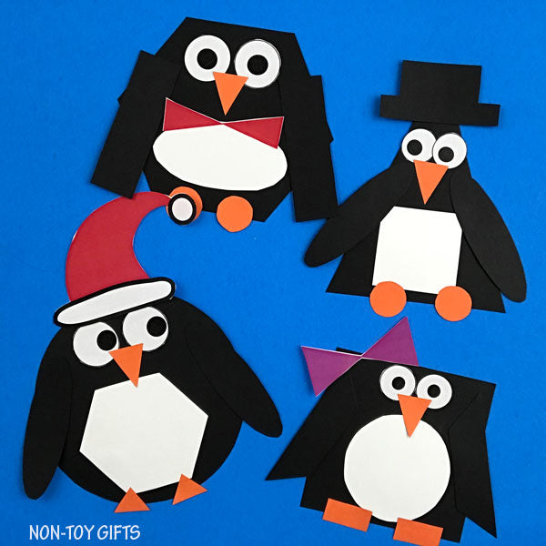 Winter Shape Crafts: Shape Penguin, Shape Snowman and Shape Polar Bear