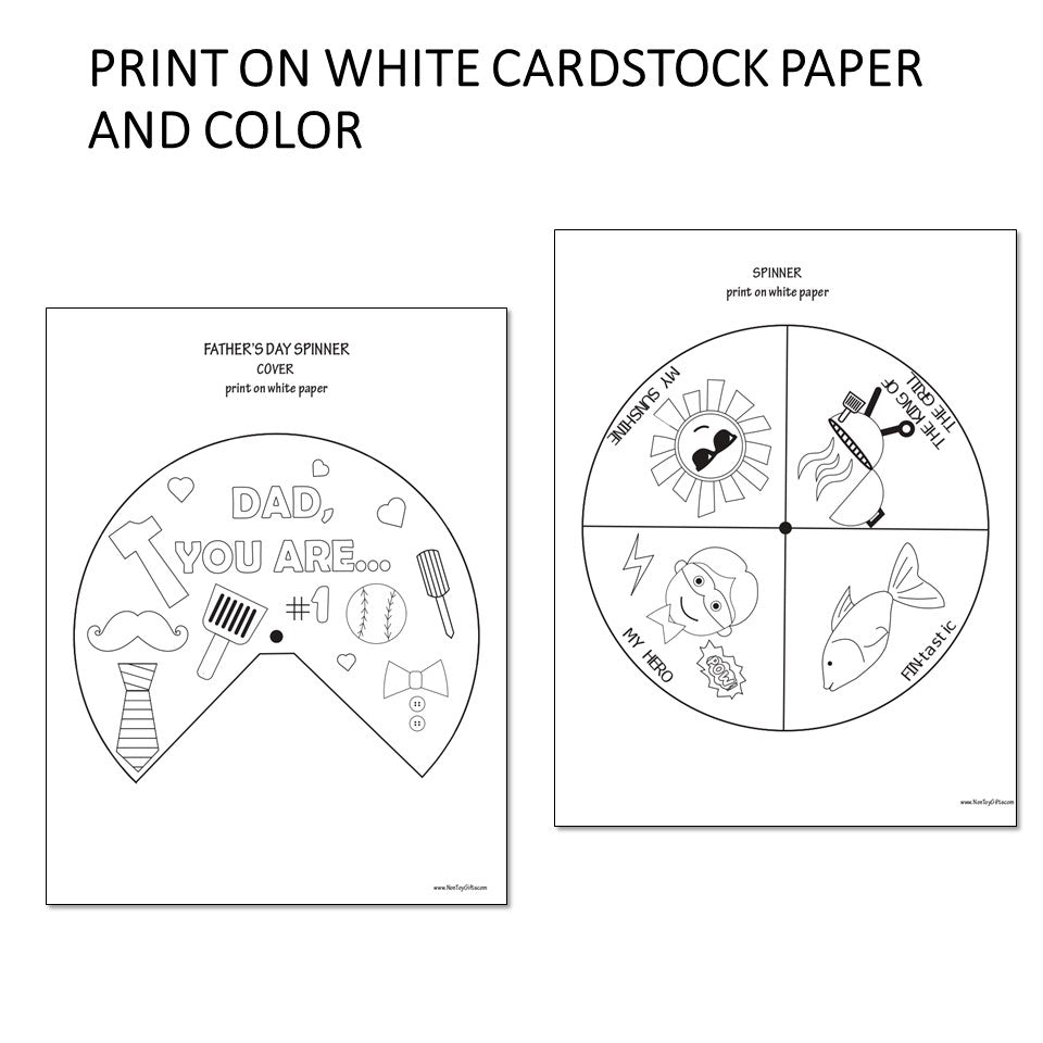 Father's Day Coloring Spinner Wheel Craft