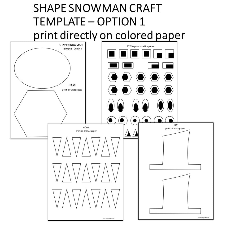Shape Snowman Craft - Winter Snowman Craft