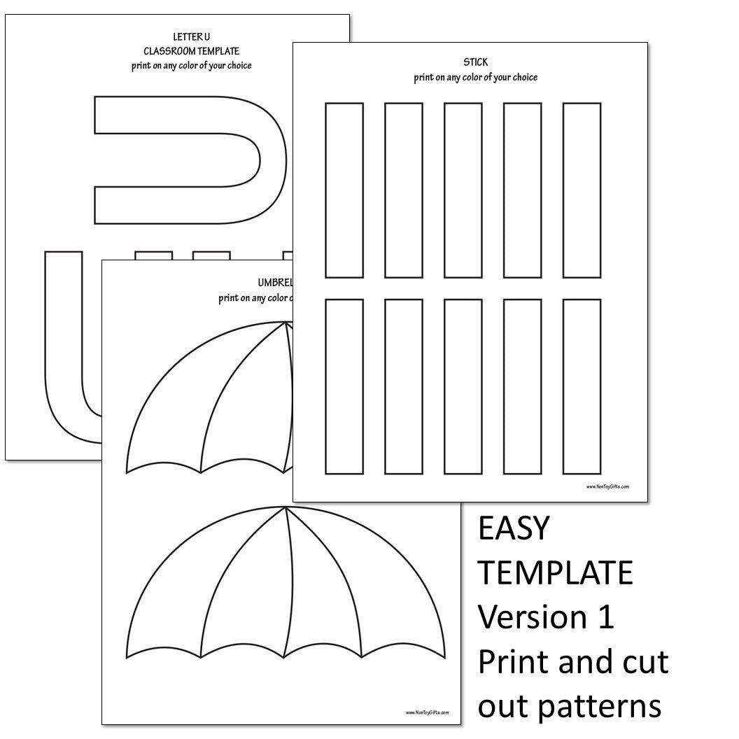 Letter U Craft - U is for Umbrella- Uppercase Letter U