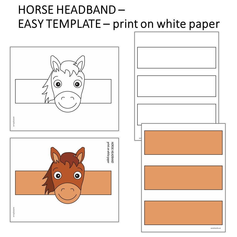 Horse Paper Hat - Farm Animal Craft - Coloring Activity
